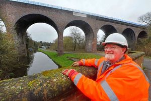Volunteer Nick Yarwood at the Falling Sands Viaduct 