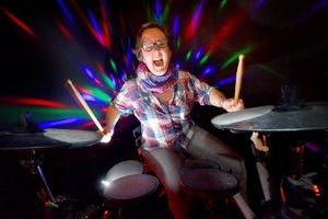 Julia Hughes from Sheriffhales rocks the drums