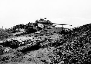 Alan took this picture of a Centurion tank near his position during the Korean War.