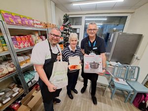 James Knight, Member & Community Relations Officer at Central Co-op, with Val Archer and Alan Ball, Customer Experience Officer at Trent & Dove