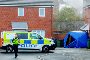 Police and tributes in Robin Close, Rowley Regis