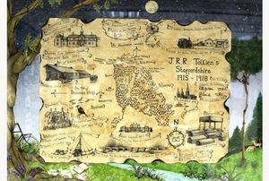 A map of J.R> R Tolkien which features in the property where he once lived