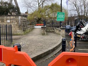 The first phase of barriers at Frankwell Shrewsbury