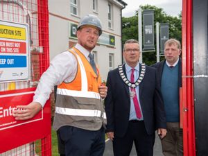 Supporting image for story: Town's mayor given a guided tour of development of 546 new homes