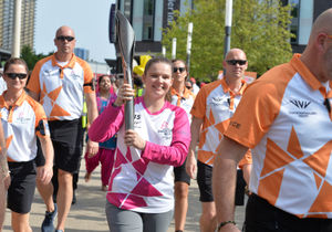 Baton-bearer Alison Smith..at Southwater, Telford 