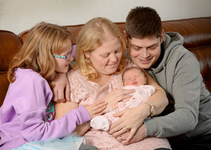 Terry and Laura Hales, with baby Violet and big sister Kiera, 10