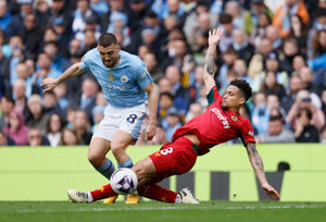 Manchester City's Mateo Kovacic (left) and Wolverhampton Wanderers' Joao Gomes