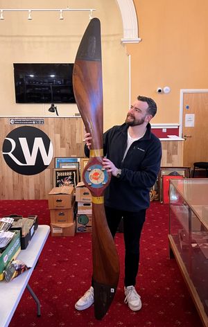 Ben Winterton with the propeller 