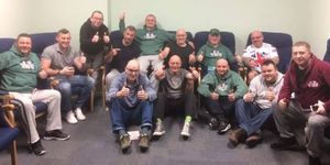 Pete Neale with fellow veterans during residential treatment at Audley Court
