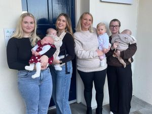 Supporting image for story: Four Shrewsbury colleagues from the same office give birth within months of each other