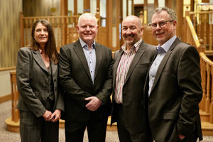 From left Bracewell’s senior partners Amanda MacRitchie and David Keith with Gould Singleton Architects directors Stephen Cox and Peter Icke