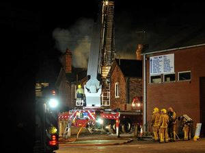 Firefighters dealing with the blaze at the Innages in Bridgnorth last year