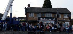 A bungee jumper drops in to say 'hello'