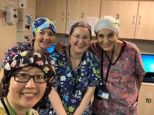Dr Felicity Avann and other volunteers