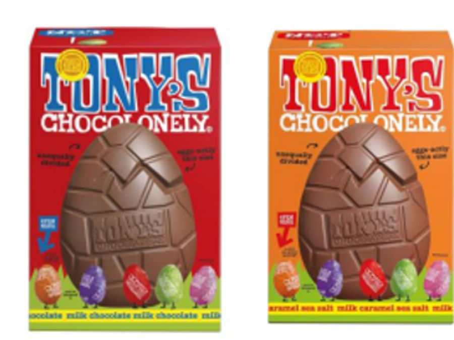 Tony's Chocolonely Large Hollow Milk Caramel Sea Salt Easter Egg & Mini