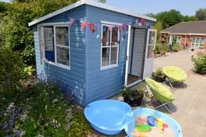The old shed at the site has now been transformed into a fun beach hut