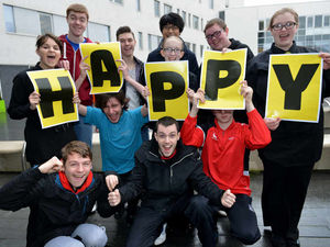 Supporting image for story: College students share happiness at open day