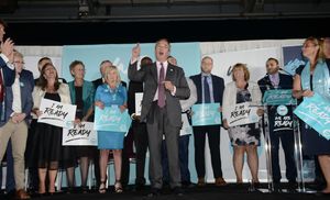 Nigel Farage in full flow at Telford International Centre
