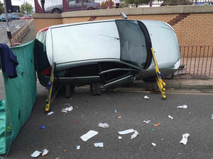 Supporting image for story: Driver has heart attack after car overturns in Brierley Hill crash