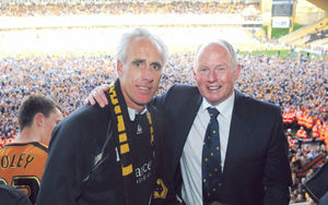 Celebrating success to the Premier League with Mick McCarthy in 2009.