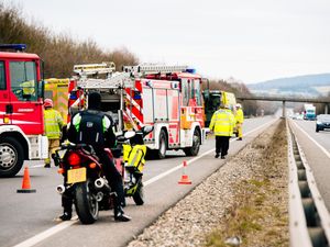 Supporting image for story: Driver cut free after lorry and car crash blocks A5 between Shrewsbury and Telford 