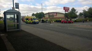 Emergency services attend the scene in West Bromwich