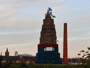 Supporting image for story: Politicians’ election posters appear on loyalist bonfires