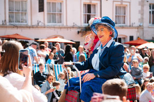 One of the street circus entertainers
