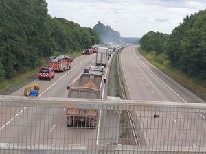 Supporting image for story: Fire crews tackle M54 embankment blaze