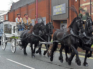 Supporting image for story: Mourners saddle up for Western farewell