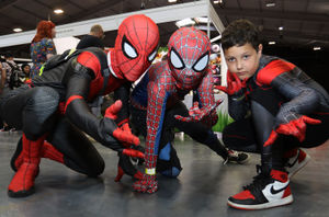 Michael Edwards, Oscar Hanlon and Archie Edwards at Wales Comic Con's Telford Takeover.