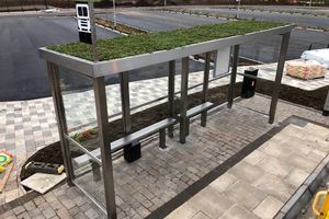 Supporting image for story: Plans to place a ‘living roof’ on a Knighton bus shelter, will not go ahead after funds were diverted elsewhere