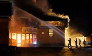 100 firefighters tackled the blaze