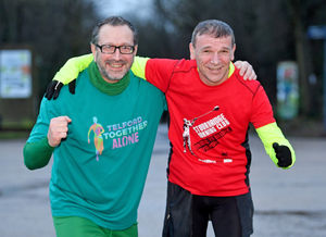 Final Park Run of the year at Telford Town Park..Jim Vidler and Paul Ruscoe from Telford..