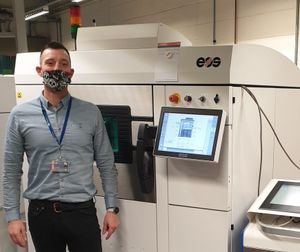 John Robinson with the 3D printer