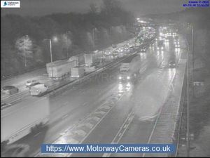 Supporting image for story: M6 at Wednesbury and Walsall cleared following major traffic disruption due to a multi vehicle collision - two lanes closed