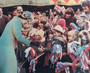The Queen meets youngsters outside the Do It All store during her visit to Telford in 1981 Picture supplied by 91-year-old Winifred Holyhead, from Netherwood Residential Home, Shifnal, in 2006