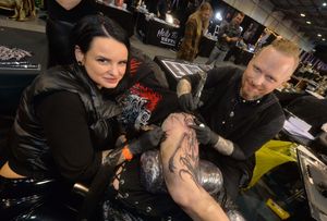 Mark and Adda from Shrewsbury's One for Sorrow tattoo parlour
