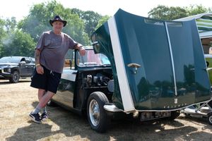 Robin Gwilliam with his Triumph Vitesse 6 cylinder 1600cc made in 1966. He has owned the vehicle for two and a half years and got it running for last year’s show. Image by Andy Compton