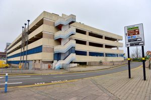 The former car park which once served Queens Square shopping centre is now closed