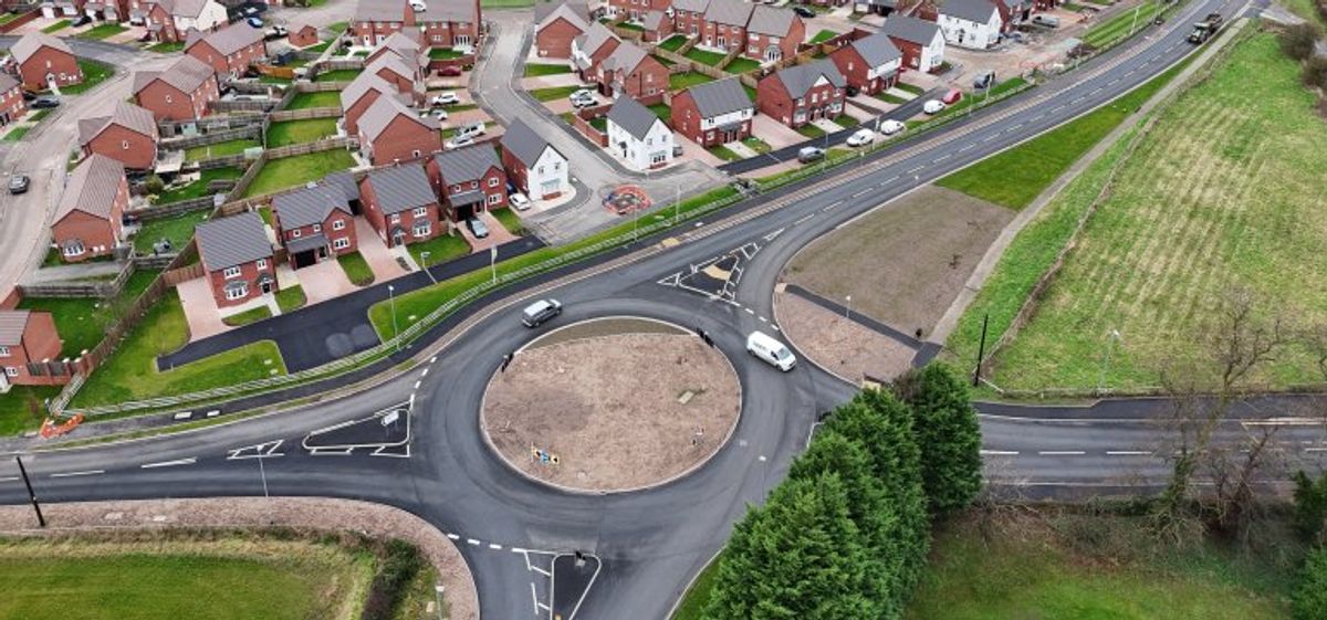 Emergency services called after car collides with 'road furniture' at Telford roundabout