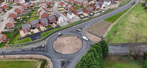 The roundabout was installed last year at the junction of the A442 and B5062 at Crudgington. Photo: Shropshire Homes