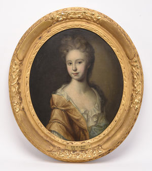 One of the pair of British School portraits that sold for £3,000.