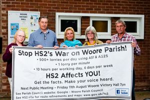 Residents of Woore campaigning against HS2 in 2017