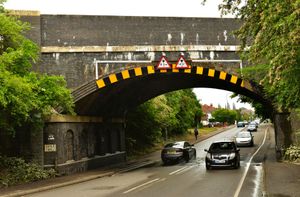 Motorists were able to make their way along the road later on