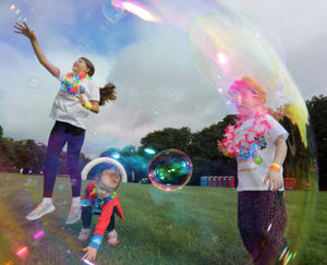 Acorns Bubble Rush at Walsall Arboretum.