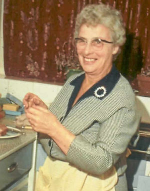 Nellie aged 60 in her kitchen  before she gave up cooking