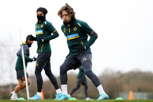 Wolves players at Compton - Norwich preparations (Getty)