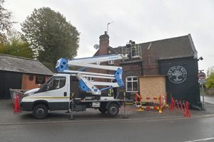 The Old Bush Pub in Swindon near Himley was struck by a car