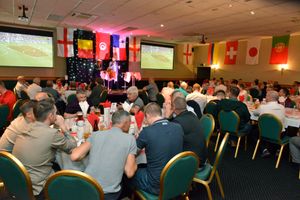 Guests enjoyed a four course meal and two big screens for the game. 